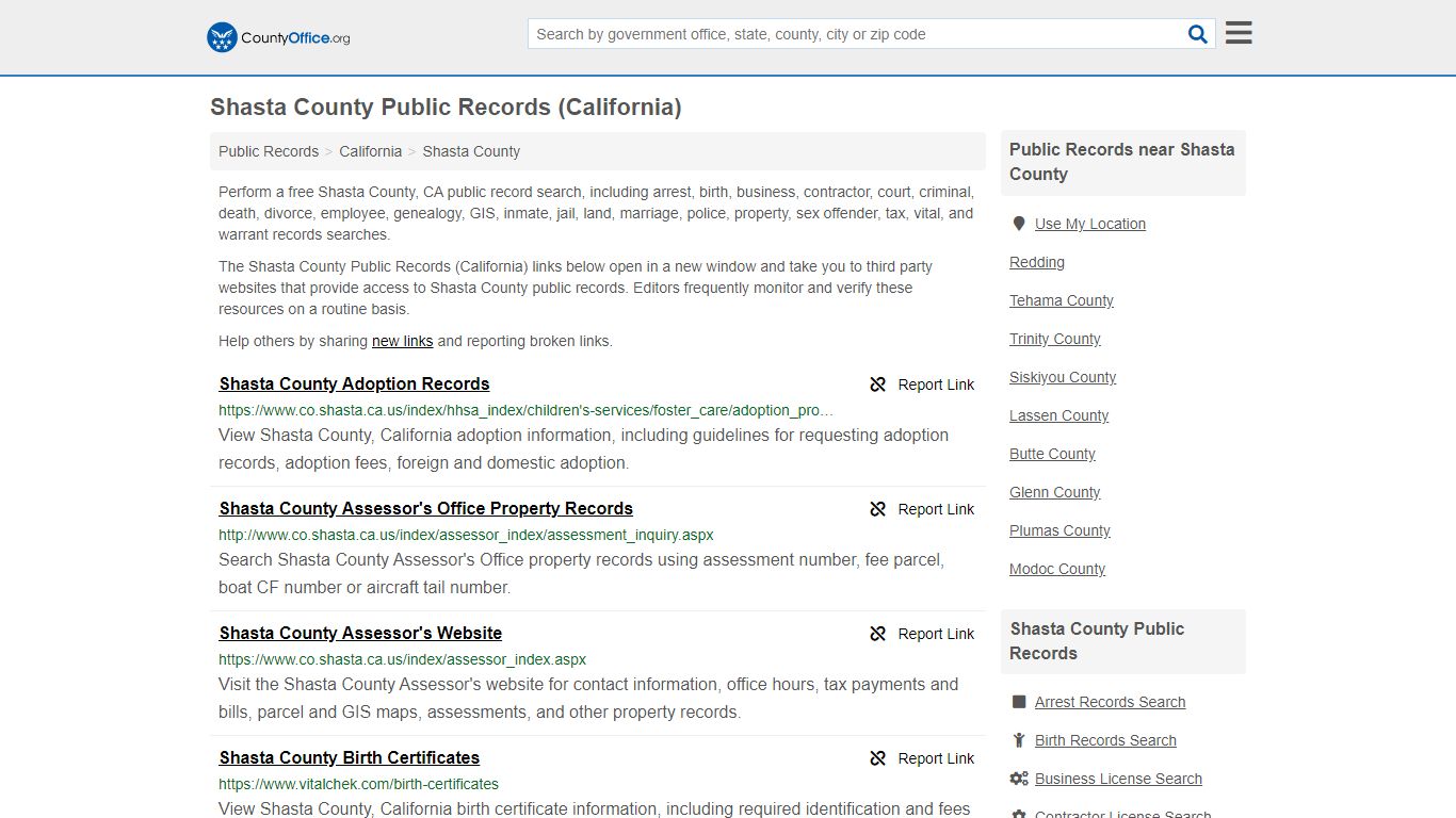 Public Records - Shasta County, CA (Business, Criminal ...